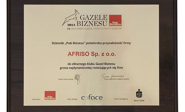 Gazela Biznesu dla AFRISO