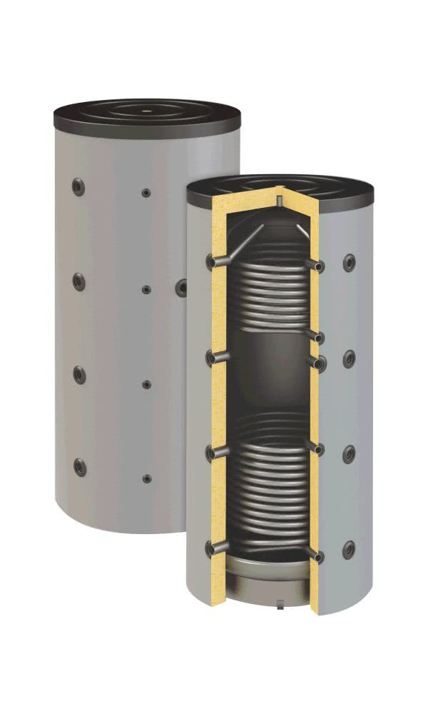 OEM BLACK V4 - zbiornik buforowy z dwiema wężownicami